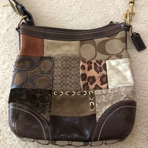 Coach Brown patchwork crossbody